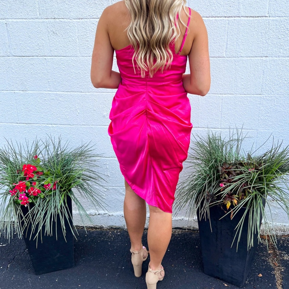 Barbie pink silk dress